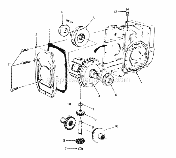 Transmission - Differential Diagram and Parts List for 2084 836000-864500, 143-733-100, 144-733-100 Cub Cadet Lawn Tractor